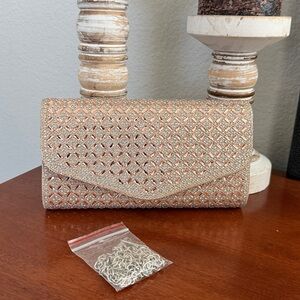 Chic Gold and Silver Clutch with Chain